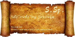 Sárváry Szilvia névjegykártya