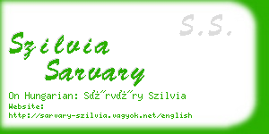 szilvia sarvary business card